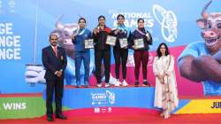 Bhavani Devi with Gold at Sabre Fencing event in National Games on Oct 26, 2023