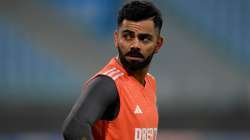 Virat Kohli during a training session in Lucknow on October 28, 2023