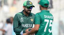 Babar Azam and Shakib Al Hasan at Eden Gardens on October 31