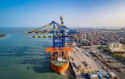 A cargo ship anchored at Adani Group-owned Mundra port in Gujarat.