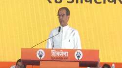 Shiv Sena (UBT) chief Uddhav Thackeray addresses during Dussehra celebrations in Mumbai