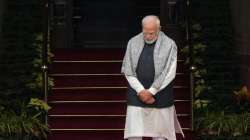 Prime Minister Narendra Modi awaits the arrival of Egyptian President Abdel Fattah El-Sisi at Hyderabad house.