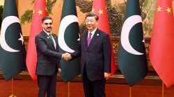 Pakistan PM Anwaar ul Haq Kakar with Chinese President Xi Jinping in Beijing.