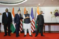 US Secretary of State Antony Blinken, US Defence Secretary Llyod Austin, Defence Minister Rajnath Si