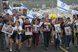 Family members staged protest demanding the release of hostages being kept by Hamas.