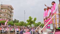 Chief Minister KCR during campaigning