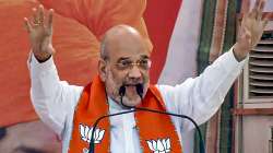 Union Home Minister Amit Shah addresses during a public meeting ahead of Rajasthan Assembly elections.