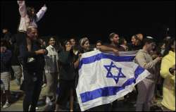 Israelis celebrate the release of hostages.