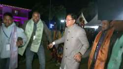 Uttarakhand Chief Minister Pushkar Singh Dhami on Wednesday celebrates festival with workers