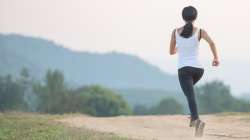 jogging amid pollution