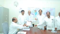 Telangana Chief Minister K Chandrasekhar Rao at RDO office in Gajwel