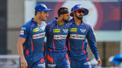 KL Rahul with Marcus Stoinis and Krunal Pandya