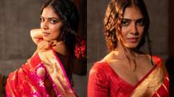 Malavika Mohanan's red and golden saree