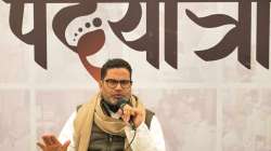 Political strategist Prashant Kishor addresses supporters during the Jan Suraj Padyatra, in East Champaran. (File photo)