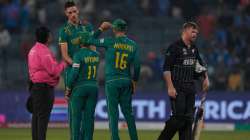 South Africa players shaking hands with one another following their win over New Zealand at the MCA 