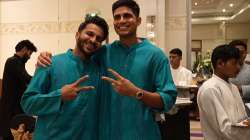 Shardul Thakur and Shubman Gill during Team India's Diwali celebrations.