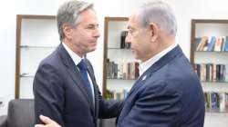 US Secretary Antony Blinken with Israeli PM Benjamin Netanyahu in Tel Aviv.