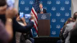 US Secy of State Antony Blinken during a presser.