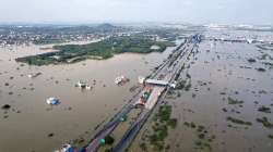 A drone visual shows an area that is flooded after the landfall of Cyclone Michaung, in Chennai.