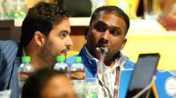 Akash Ambani and Mahela Jayawardene at IPL 2024 auction on December 19, 2023