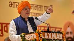 Uttarakhand Chief Minister Pushkar Singh Dhami addresses during the Youth Sikh conference, in Rudrapur.