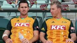 Shaun Tait (left) and Brett Lee (right).