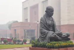 Mahatma Gandhi statue in Parliament Complex