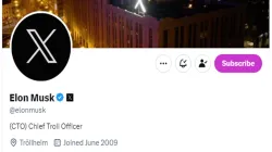 elon musk, elon musk x profile, elon musk twitter bio, elon musk cto, elon musk chief troll officer