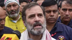 Congress leader Rahul Gandhi speaks with the media during the Bharat Jodo Nyay Yatra at Haibaragaon in Nagaon district, Assam. 