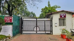 A board with the message “Mama Ka Ghar” put up at the residence of former Madhya Pradesh chief minister and BJP leader Shivraj Singh Chouhan, in Bhopal.