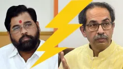 Maharashtra Chief Minister Eknath Shinde (L), and former CM Uddhav Thackeray. 