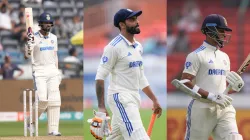 KL Rahul (left), Ravindra Jadeja (middle) and Yashasvi Jaiswal (right).