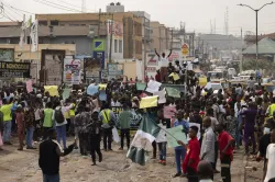 Nigerian people protesting 