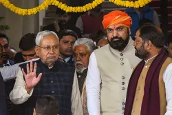 BJP leader Samrat Choudhary along with Chief Minister Nitish Kumar