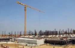 The construction of International Airport site is underway at Jewar, in Noida.