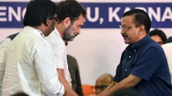 Rahul Gandhi with Arvind Kejriwal