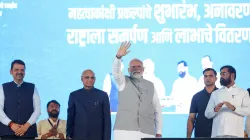 PM Modi with Maharashtra Governor Ramesh Bais, Chief Minister Eknath Shinde and Deputy Chief Minister Devendra Fadnavis. (File photo)