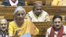 Union Finance Minister Nirmala Sitharaman speaks in the Lok Sabha during the Budget session of Parliament, in New Delhi.