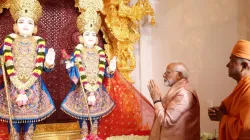 Prime Minister Narendra Modi at the Bochasanwasi Akshar Purushottam Swaminarayan Sanstha (BAPS) Mandir in Abu Dhabi.