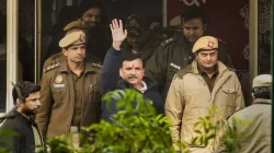 AAP leader Sanjay Singh leaves after filing his nomination papers for the upcoming Rajya Sabha elections, in New Delhi.