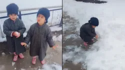 The 2 girls were seen playing in the snow 