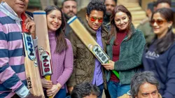 Sachin Tendulkar with wife Anjali and daughter Sara.