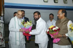 Ajit Pawar, Eknath Shinde with Amit Shah