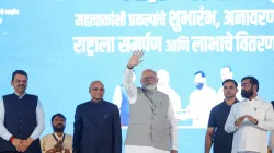 PM Modi with Maharashtra Chief Minister Eknath Shinde and Deputy CM Eknath Shinde.