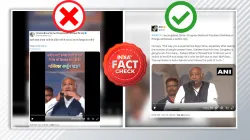 Screenshot of the video misrepresenting Mallikarjun Kharge's statement on 'Congress dividing India'.