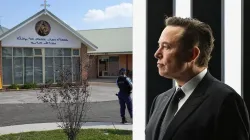 Elon Musk (R) and the Australian church whose priest was attacked by a teenager. 