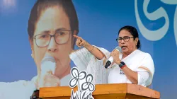 West Bengal Chief Minister and TMC chief Mamata Banerjee speaks during a public meeting.