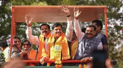 Madhya Pradesh Chief Minister Mohan Yadav during a roadshow.