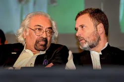 Congress leaders Rahul Gandhi and Sam Pitroda