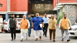 BJP delegation including Union Minister Rajiv Chandrashekhar, Sudhanshu Trivedi